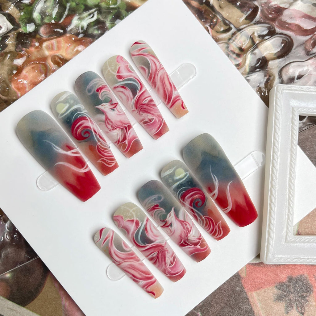 9-Tailed Artistry Press-On Nail Set