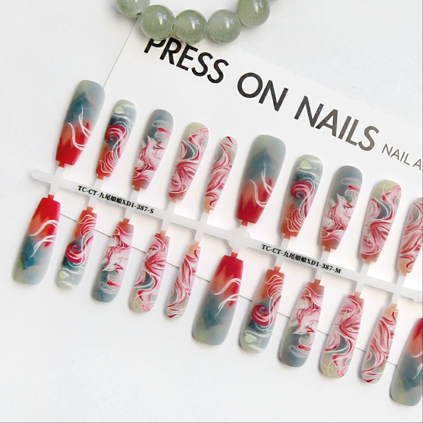 YATI NAIL 様 オーダー品 9-Tailed Artistry Press-On Nail Set – Kaiju Nails