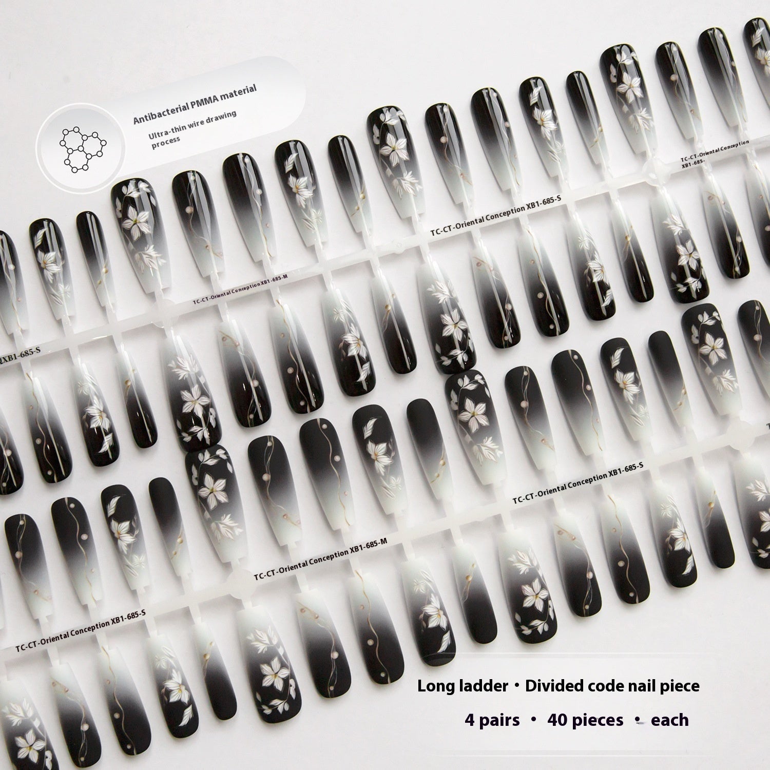 Midnight Flower Artistry Press-On Set