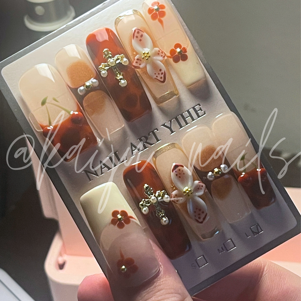 Choco-Berry Press-On Nail Set