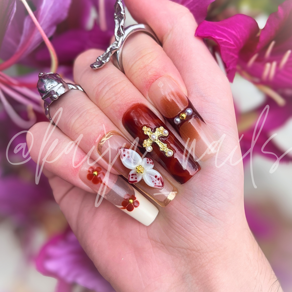 Choco-Berry Press-On Nail Set
